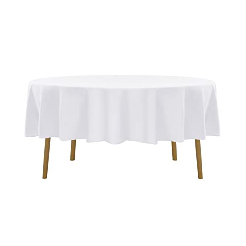 2 Pack 90 Inch Round Tablecloth - Stain And Wrinkle Resistant Washable Polyester Table Cloth, Decorative Fabric Table Cover For Dining Table, Buffet Parties And Wedding, White #TOP3