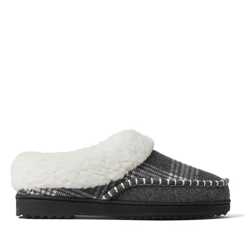 Image of Dearfoams Women's Nyla Felted and Plaid Moc Toe Clog
