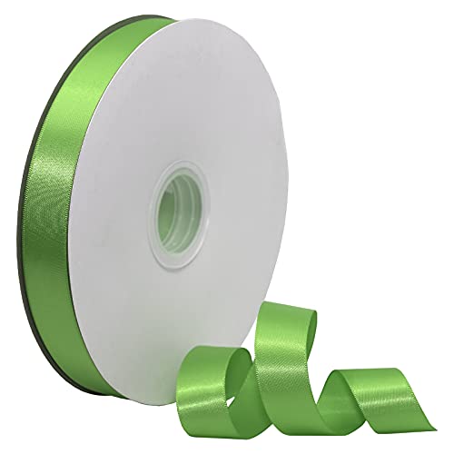 Morex Ribbon Single Face Satin Ribbon, 7/8 inch by 100 Yards, Green Flash, 07722/00-555