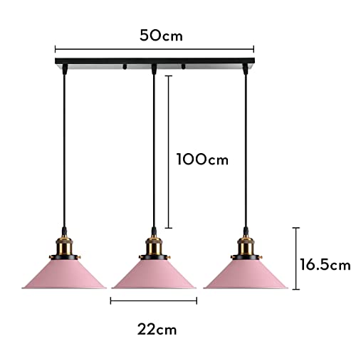 IDEGU 3 Luci Lampada a Sospensione Retrò, Vintage