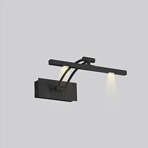 Eglo Doreen 2-Light Modern Vanity Picture Hanging Lighting Damp Certificated Wall Sconce Bathroom Dimmable Led Mirror Lighting Fixture, 24 In, Matte Black #TOP1