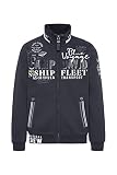 Camp David Herren Sweatjacke mit Logo-Applikationen