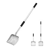 LYCC Cat Litter Scoop, Metal Cat Litter Scooper,Removable Long Handle cat Litter Scooper,Large Deep Shovel Litter Scoop with Foam Grip for Rapid Screening(16in-31in)