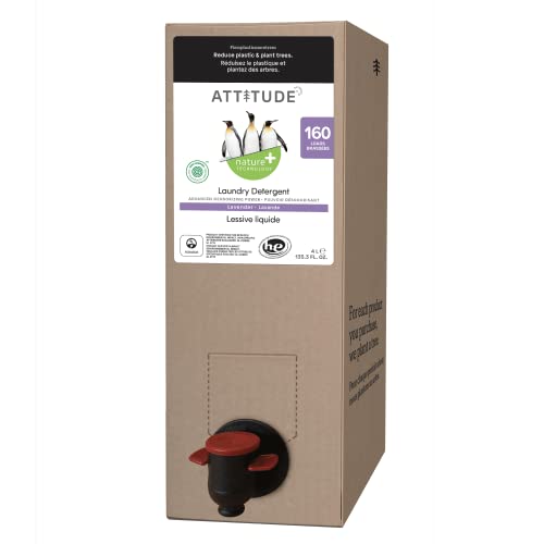 Attitude Laundry Detergent, Plant And Mineral-Based Formula, He, Vegan And Cruelty-Free Washing Machine And Household Products, Bulk Refill Format, Lavender, 160 Loads, 135.26 Fl Oz (82097-2) #TOP1