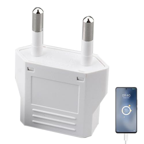 Adaptador de enchufe de EE.UU. UE, convertidor de enchufe de EE.UU. Europa - Adaptador para enchufes europeos americanos - Cargador de pared portátil, adaptador de viaje mundial para viajes de