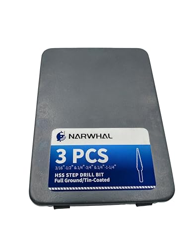 Image of 3PCS HSS Step Drill BIT Set Tin-Coated Covering 32 Sizes (3/16"~1-1/4")