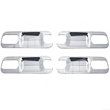 A-PADS Compatible with(Just Overlay Stick on, NOT for SNAP in Replacement), Chrome Cover for 2017-2018 19 Ford F250 F350 F450 4 Door Handle Back Plates (8PCS)