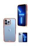 シズカウィル iPhone 13 Pro 用 ケース カバー サイドメッキ加工 メッキ2 クリアケース Red(赤色)