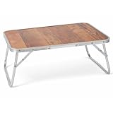 BAKAJI Tavolino da Letto in Alluminio e Legno, Vassoio Pieghevole da Colazione per Divano, Tavolo Porta Pc, Notebook, Tablet, Cena, Pranzo con Gambe Pieghevoli e Struttura Salvaspazio, 60 x 40 x 25 cm