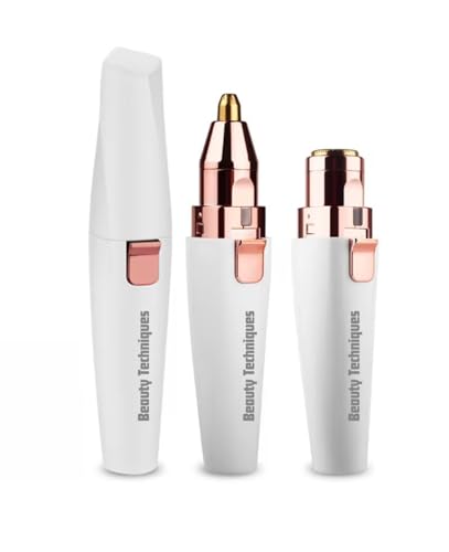 Beauty Techniques 2 in 1 Facial Hair Flawless Removal Device – Electric Trimmer for Women & Men | Lady Shaver Portable Hair Remover for Upper Lip, Chin, Eyebrow, Nose, Bikini Line, Legs