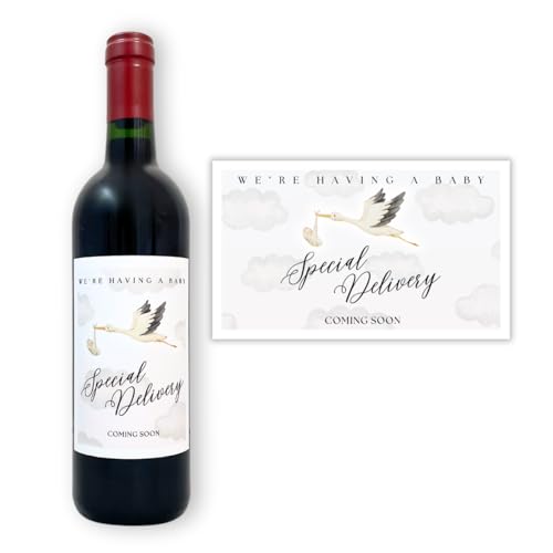 Wine Label Stickers, Pregnancy Announcement, Baby Reveal,