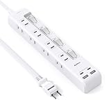 延長コード 5m 電源タップ USB充電付電源タップ 8個AC口 2個USB-Aポート 2Type-Cポート 個別スイッチ付き たこあしコンセント テーブルタップ 電源コード 雷ガードOAタップ 壁掛け/卓上に 18ヵ月保証