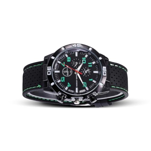 Mealoodiousmusea Montre de sport en plastique pour homme avec boîtier en alliage et boucle en acier inoxydable Bleu, Vert, as description