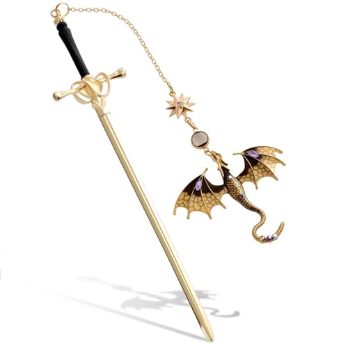 Fourth Wing Fantasy Novelty Sword Bookmark Dragon Book Marks for Book Lovers Reading Men Gifts