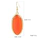 BaubleStar Natural Crystal Healing Birth Stone Drop Earrings for Women Orange Opal Gemstone Quartz Oval Dangle Earrings 14K Gold Plated
