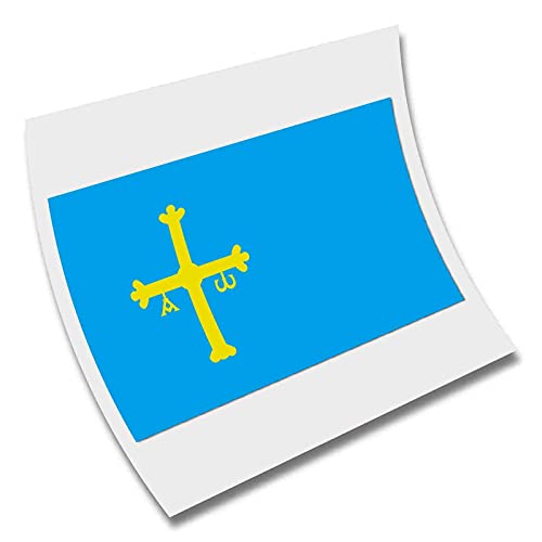 PEGATINA STICKER COMUNIDAD AUTONOMA ASTURIAS BANDERA FLAG VINILO COCHE TUNING