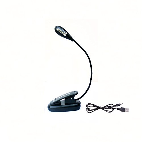good LED recargable lámpara para atril de partituras (libro lámpara de lectura, Luz de cuidado de los ojos, Regulable, clip flexible con cable USB; Ideal para cama Lectura BARBACOA parrilla para viaje Cover