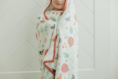 Image of Copper Pearl Hooded Bath Towels Premium Knit /Terry Cloth Toddler Towels with Hood, Pockets, and Cool Designs - Great to Gift and Make Bath Time Fun - Big Kids Hooded Towel, Farmstead