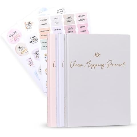 Graceful By Design Linen Bible Verse Mapping Journal - Premium Bible Study Journaling Kit - Christian Gift for Women (Grey) Cover