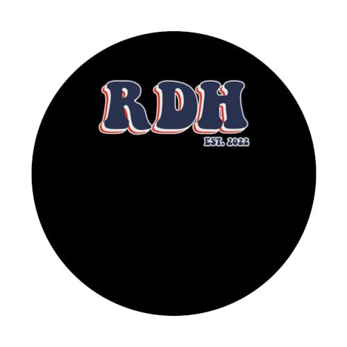 RDH EST. 2022 Smile Dental Specialist Orthodontist Dentist PopSockets Swappable PopGrip, Black - Image 3