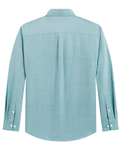 Image of J.VER Men's Oxford Shirt Solid Casual Button Down Collar Shirts Long Sleeve Dress Shirts with Pocket
