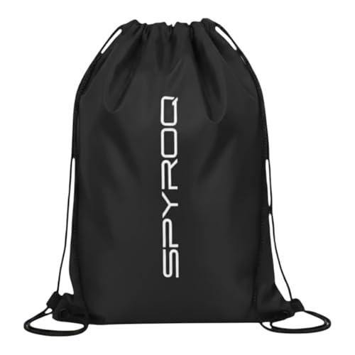 SPYROQ Sports Drawstring Backpack For Boys & Girls | Lightweight Drawstring Gym Bag | Dori Bag For Exam, PaperBag | Drawstring Gym Bag For Men & Women | 18.5" x 13.5" Black