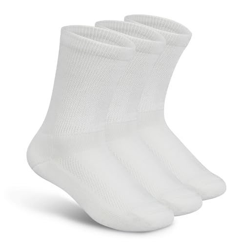 Orthofeet Padded Sole Non-Binding Non-Constrictive Circulation Seam Free Socks, 3 Pack