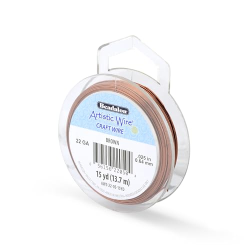 Image of Artistic Wire, 22 Gauge Tarnish Resistant Colored Copper Craft Wire, Brown, 15 yd