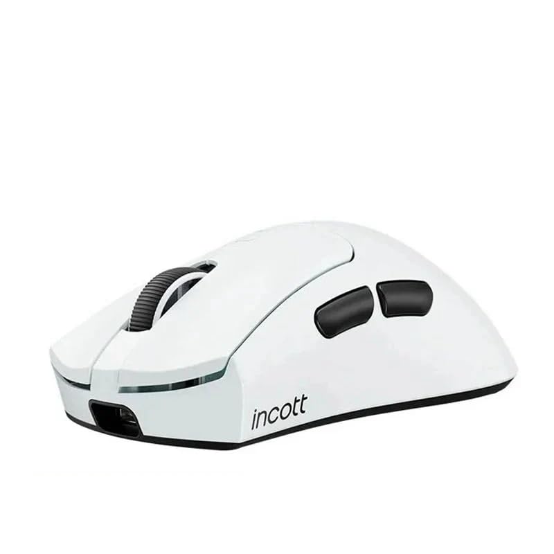 Incott G24 Series Hot Swap 8Khz Wireless Mouse, Dual-Mode Wired and Wireless 2.4GHz Gaming Mouse Housing PAW3950ES King Sensor (White, G24 PRO 8K)