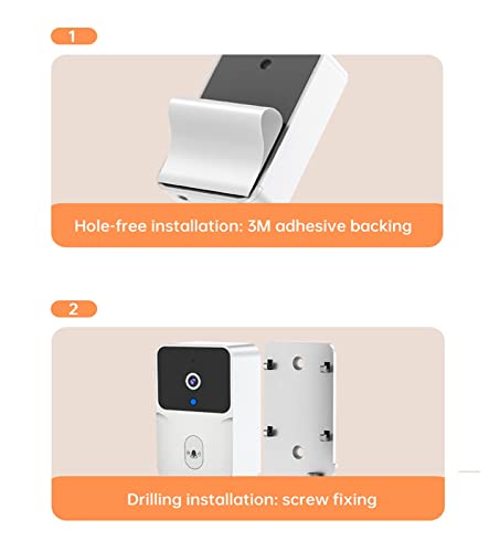 OUTFYT Timbre InaláMbrico, WiFi Tuya Video Doorbell Camera Wireless Doorbell Camera con Chime 1080P HD Batería Recargable de 2 vías VíDeo De Alta DefinicióN (Color : Bianco, Size : 1) - imagen 4