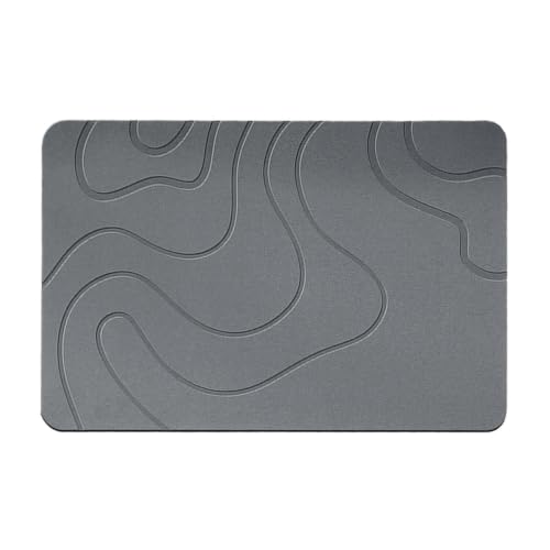 Alfombrilla de baño de piedra absorbente gris para ducha antideslizante 2