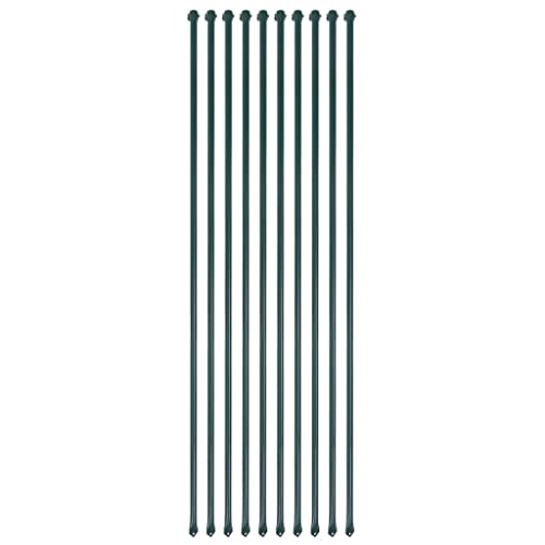 vidaXL 10x Postes Árboles Plantas de Jardín 1,5 m Metal Verde Palo Jardinería