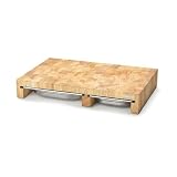 CONTINENTA Schneidebrett mit 3 Edelstahl Schubladen 50 x 32,5 x 8 cm