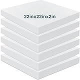 Frienda 6 Pack 2' X 22' X 22' Upholstery High Density Foam Cushion White Square Seat Replacement Cushion or Commercial Use Stuffing Craft Foam Couch Chair Padding DIY Projects