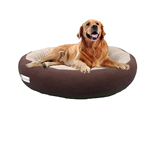 Image of Premium Medium Size Dog Bed for Medium Dogs and Puppies Anti Skid Bottom Washable Orthopedic Big Dog /cat Beds Cream /Brown
