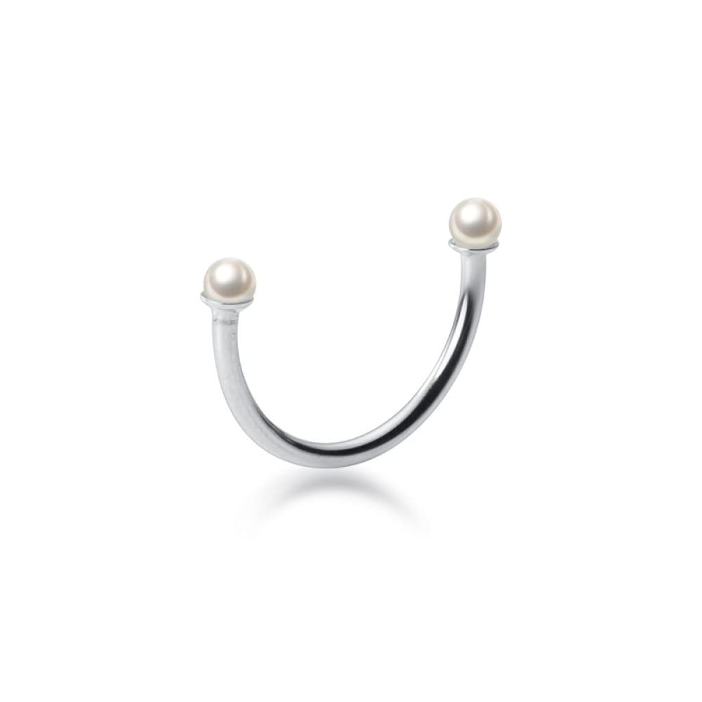 Bague ajustable pour femme ornée de perles synthétiques et perles fraîches délicates