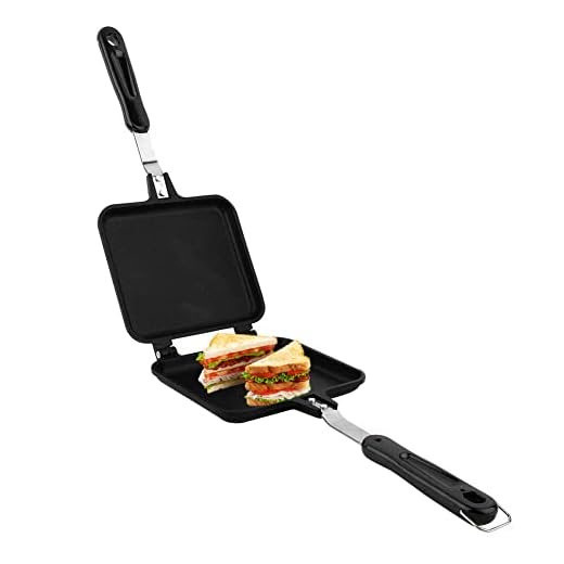 Natudeco Desayuno Sandwich Maker Sartén antiadherente Doble cara Waffle Maker Panini Prensa Sandwich Tostadora Presser Sartén para Cake Toast Sandwich