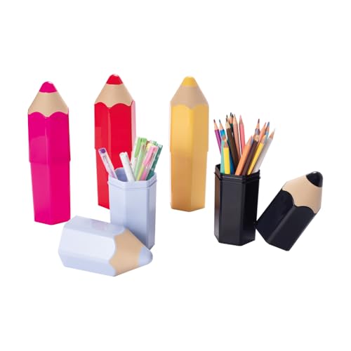 Plasútil Kit 5 Organizadores Lápis 3D Lúdico Mesa Porta Objetos