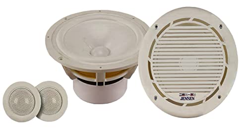 Jensen Ms6505Cs Marine Component Speaker System; System Includes A Pair Of 6.5" Speakers; 150W; Flush Mount With Uv Resistant Plastic Grille; Magnetically Shielded; 50Hz To 20Khz Frequency (Renewed) #TOP10
