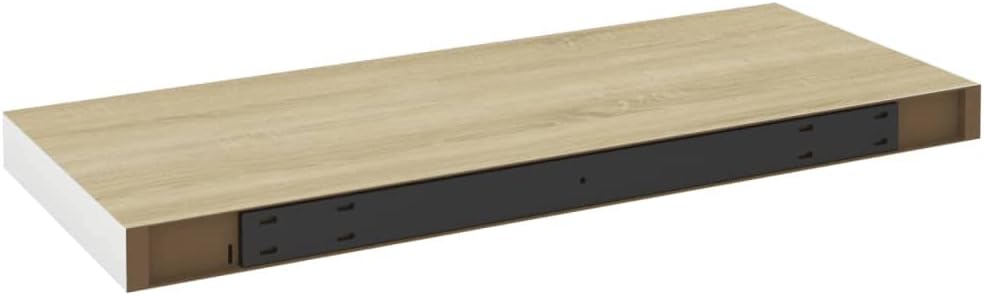 Wall Mounted Shelf,Suspended Wall Shelf,Wall Storage Shelves,for Wall Decor Living Room, Bedroom,Floating Wall Shelves 2 pcs Oak and White 23.6"x9.3"x1.5" MDF