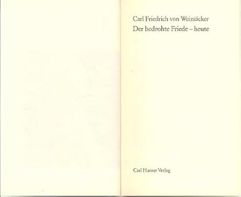 Hardcover Der bedrohte Friede, heute (German Edition) [German] Book