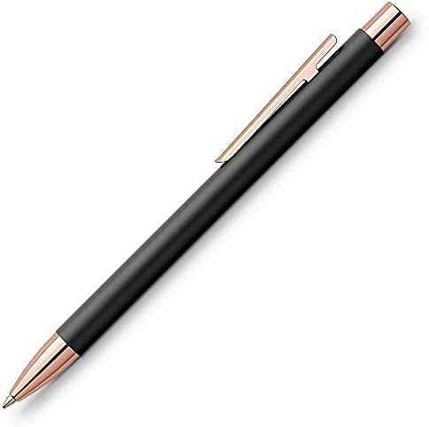 Faber-Castell 343320 – Penna a sfera NEO Slim, in metallo nero, oro rosa
