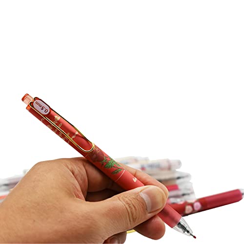 12 bolígrafos retráctiles Maydahui con tinta negra y diseño rosa miniatura 6