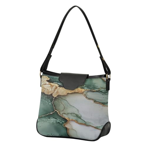 Sac à bandoulière en marbre raffiné et vert sauge aux finitions soignées