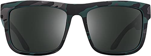 Image of Spy Optic Discord, Square Sunglasses, Color and Contrast Enhancing Lenses, Stealth Camo - HD Plus Gray Green with Black Spectra Mirror Lenses