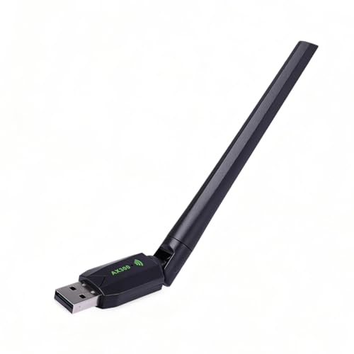 WLAN Stick AX300, WiFi 6 USB Adaptador inalámbrico de Alta Velocidad para PC, Compatible con Windows 7/10/11, Antena Flexible 5dBi, instalación fácil Plug-and-Play, Seguridad WPA/WPA2