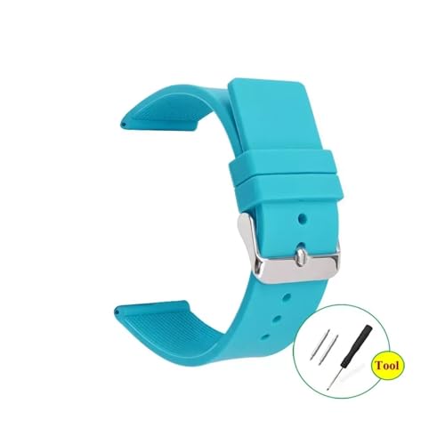 HMFang VRrvXgbv 12mm 14mm 16mm 18mm 20mm 22mm 24mm Y fB[X puXbg \tgo[(Lake blue,14MM_BLACK BUCKLE)