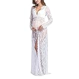 Flexibilidad: este vestido maxi de maternidad de encaje tiene buena elasticidad y capacidad de estiramiento y es adecuado para todo el embarazo