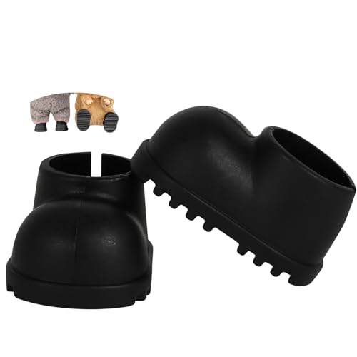 Sunla Doll Shoes for 17cm Doll, Cute Mini Shoes Accessories for 17cm Dolls Sitting Standing Series, Silicone Doll Rain Shoes Boots(1 Pair Black, No Doll)