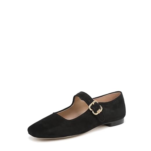Sam Edelman Women's Michaela Mary Jane Flat, Black Leather, 8